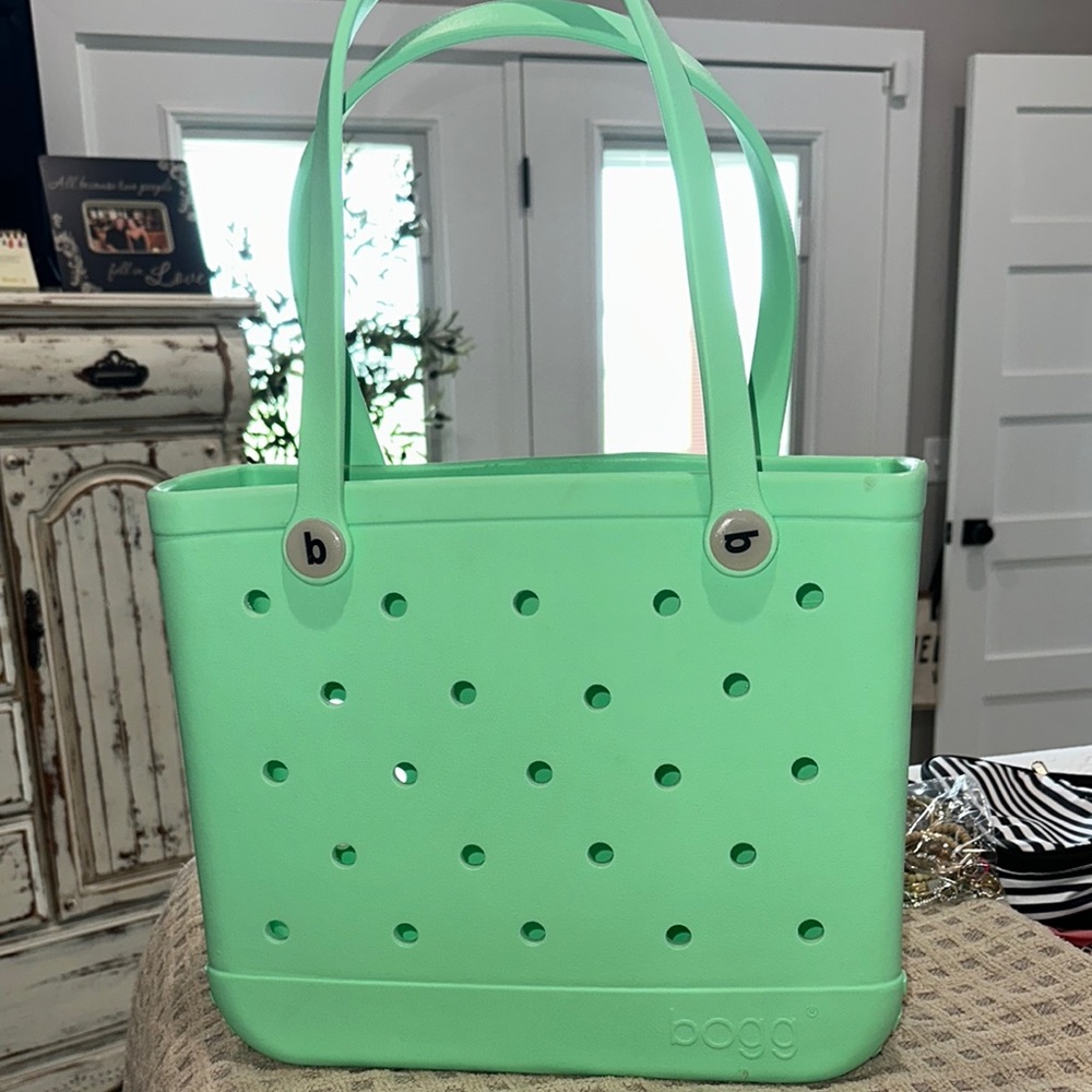 BOGG BAG Green Tote with Perforated Design
